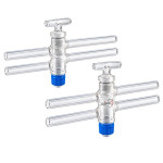 High Vacuum Stopcocks, Double Oblique, Borosilicate Glass